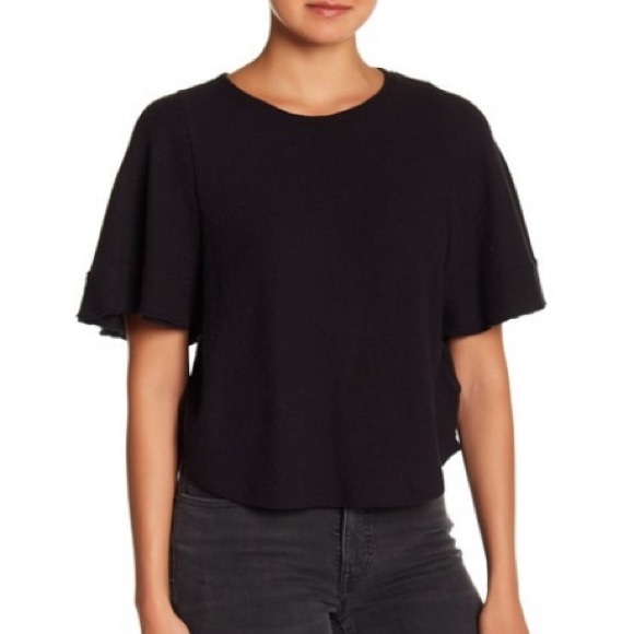 Madewell Texture & Thread Flutter Sleeve Top - Picture 2 of 6